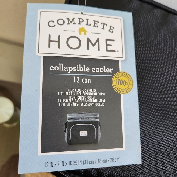 Complete Home 12 Can Insulated Collapsible Cooler Bag - Picture 4 of 8